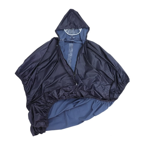 KALLORY 1Pcs Navy Raincoat for Wheelchair Users Waterproof Windproof Polyester PVC