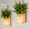 thumbnail image 4 of Albañil Apliques De Pared Led Luces De Hadas Flores Con Control Remoto Alimentado Por Batería Para Casa De Campo Boda Cafetería Bar Tienda Pared Dormitorio Decoración 2Pcs Rústico Tarro seitruly HA024962-01, 4 of 5