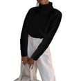thumbnail image 3 of MesaSe Femmes Pulls Col Rond Épaule Longue Manches Solides Couleur en Vrac Pull Tricot Pulls Gris M, 3 of 3