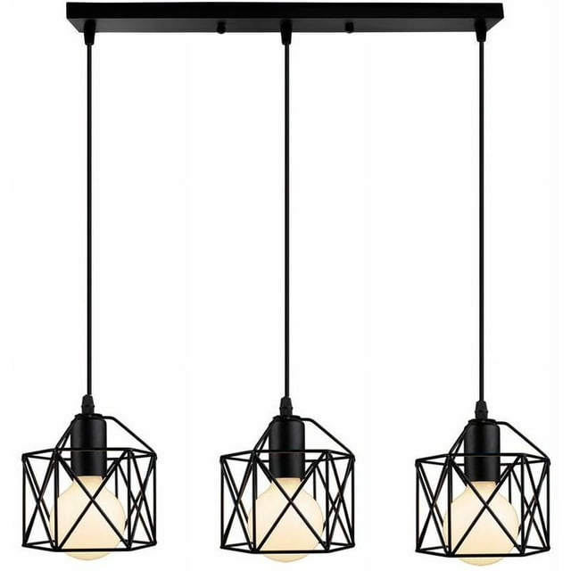 Lámpara colgante industrial NQ vintage con base Edison E27 color negro