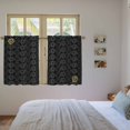 thumbnail image 3 of Black Golden Floral Kitchen Curtains 54 Inch Length, Modern Abstract Spring Flowers Tiers Curtains for Bathroom Bedroom Cafe, Light Filtering Small Window Treatment Short Drapes 2 Panels 42"Wx54"L, 3 of 8