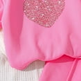 thumbnail image 4 of XFHLMJFF Girls Valentine's Day Sequins Love Heart Printed Pullover Hoodie Sweat Suit Unisex Long Sleeve Tops and Elastic Waist Pants With Pockets 2Pcs Outfits Set for 8-9 Years, 4 of 9