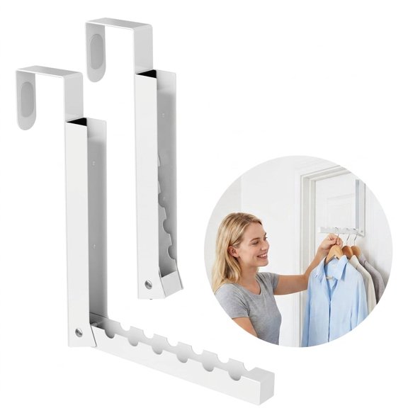 Over The Door Folding Clothes Drying Rack, Collapsible Clothing Hanger Hook, Laundry Room Organization, Over The Door Hooks, Foldable Clothes Drying Rack, Wall Mounted Clothes Drying Rack, Over The D