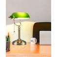 thumbnail image 2 of Lámpara de escritorio Nerays Green Glass Bankers, sin escalones, regulable, 2 of 7