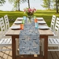 thumbnail image 4 of Table Runners 72 Inches Long Dress Scarves, Blue Seaports Farmhouse Kitchen Table Runner, Coffee Tablerunners, Vintage Ocean Anchor Shark Farmhouse Wood 14x72 Inch, 4 of 9
