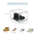 thumbnail image 3 of Mainstays 3 Pack Stackable Clear Glossy Plastic Drop Front Shoe Organizer, Adult Size, 1 Tier, 3 of 7