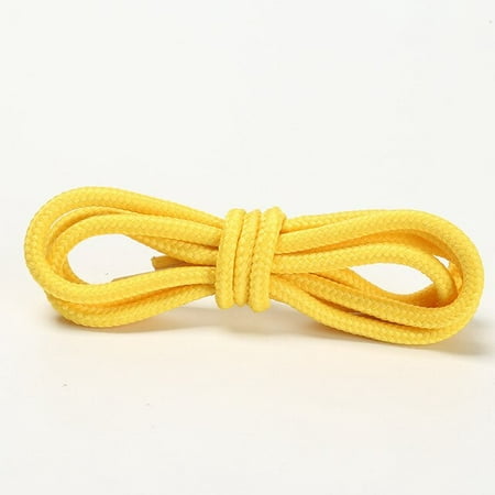 

1Pair Round Shoelaces Sports Shoe Laces Sneaker Boot Braid Shoestring Polyester Solid Color Shoelace Adult Kids Shoe Accessories-Yellow 100cm