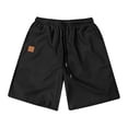 thumbnail image 6 of Mens Casual Cotton Shorts Drawstring Elastic Waist Summer Golf Pants Stretch Twill Beach Chino Shorts Black S, 6 of 7