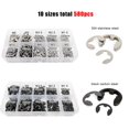 thumbnail image 2 of stanreset 580pcs Retaining Rings Convenient External Circlip Stainless Wear-resistant Snap Opening Hook Hardware Assorted Kits Black, 2 of 8
