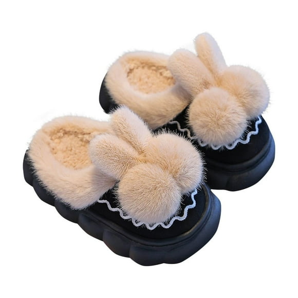Pisexur Baby Shoes Unisex Toddler House Slippers Winter Warm Fuzzy Slippers Casual Kids Non-Slip Cute Home Indoor Slippers 0-12 Years on Clearance