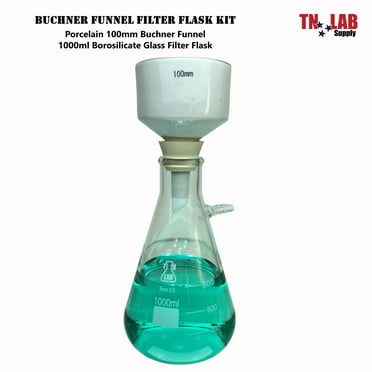 Buchner Funnel Kit Filter Flask SET 100mm Funnel and 2000ml 2L Vacuum Flask
