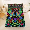 thumbnail image 5 of Erosebridal Rainbow Hummingbird Full Size Sheets,Colorful Plant Flowers Blossom Bed Sheets 4 Pieces, 5 of 6