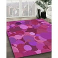 thumbnail image 3 of Ahgly Company Machine Washable Indoor Square Transitional Neon Pink Area Rugs, 5' Square, 3 of 7