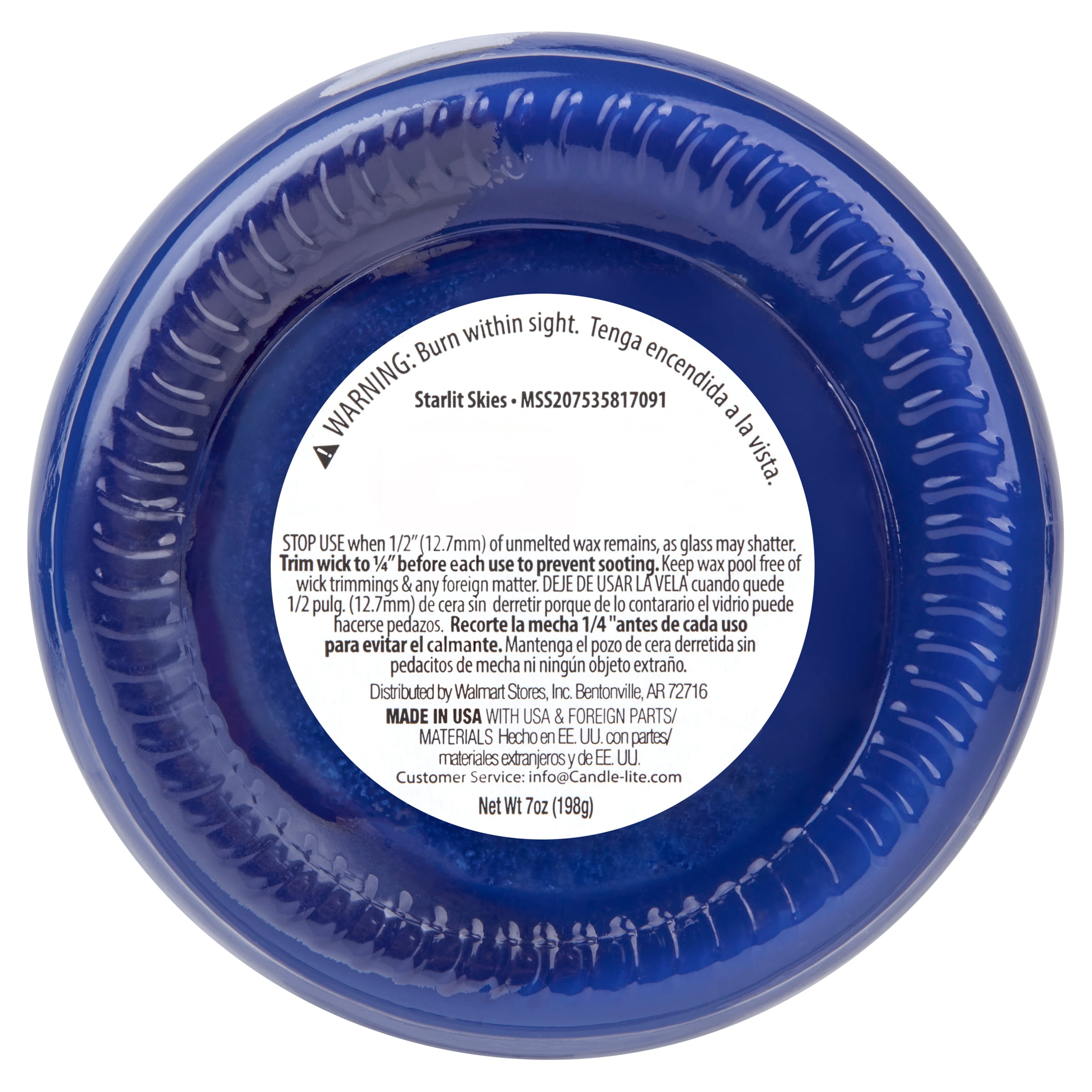 Mainstays Single-Wick Twist Glass Jar Scented Candle, Starlit Skies, 7oz.