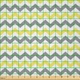 thumbnail image 2 of Ambesonne Grey Chevron Fabric by the Yard Microfiber, Soft Lines Triangles, 1 Yard, Pale Yellow and White, 2 of 4