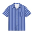 thumbnail image 5 of ZOYOEN Boys Dress Shirts with Pocket- Short Sleeve Casual Summer Striped Kids Button Down Shirts Blue Size 6-14, 5 of 8