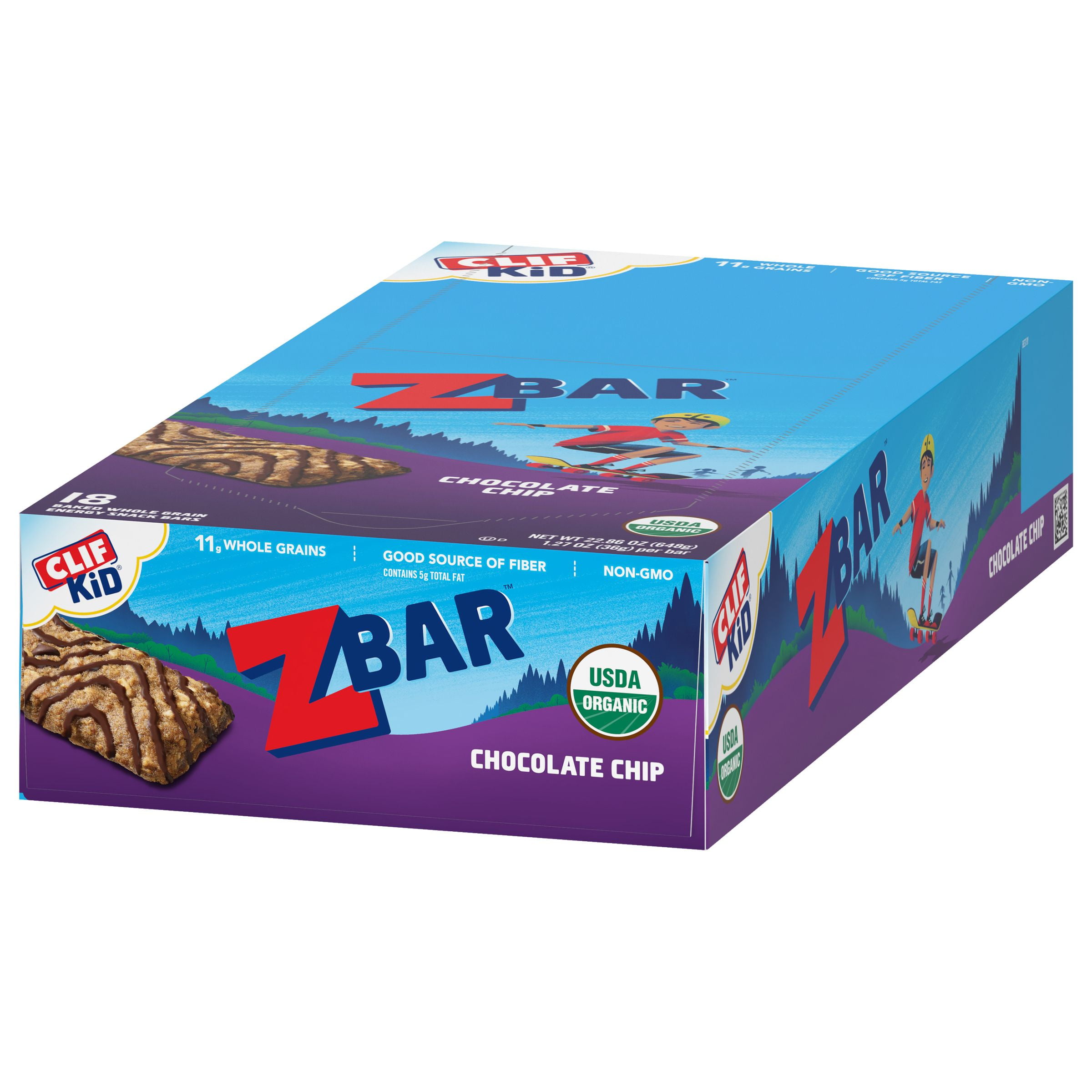 Clif Kid Zbar - Chocolate Chip - Baked Whole Grain Snack Bars - USDA Organic - 1.27 oz. (18 Pack) Clif Kid Zbar - Chocolate Chip - Baked Whole Grain Snack Bars - USDA Organic - 1.27 oz. (18 Pack)