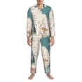 thumbnail image 3 of Kdxio Celestial Cat And Flowers Men’s Pajama Set Pajamas For Men 2 Piece PJ Set with Men Pajama Pants and Long Sleeve T-Shirt Lounge Set-Large, 3 of 7