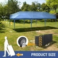 thumbnail image 2 of 10ftX30ft Outdoor Canopy with Adjustable Legs, Folding Shed Oxford Cloth & White Spray Frame , with 8 Sandbags & Tug Bag, Blue, 2 of 9