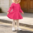 thumbnail image 3 of Baby Girls Long Sleeve Fit and Flare Dress with Ruffle Hem for Family Photos and Daily Wear, 3 of 6
