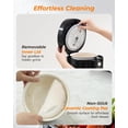 thumbnail image 4 of Rice Cooker Small 3 Cup Uncooked, Mini Rice Maker Ceramic Coated Pot Micom Fuzzy Logic, Compact for 1-2 People, 4 of 9