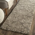 thumbnail image 4 of SAFAVIEH Florida Desmond Damask Shag Runner Rug, Smoke/Beige, 2'3" x 13', 4 of 11