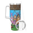 thumbnail image 2 of Pofeuu SpongeBob SquarePants Print Stainless Steel 40OZ Ice Bully Cup With Handle And Straw For Beach/Travel, 2 of 8