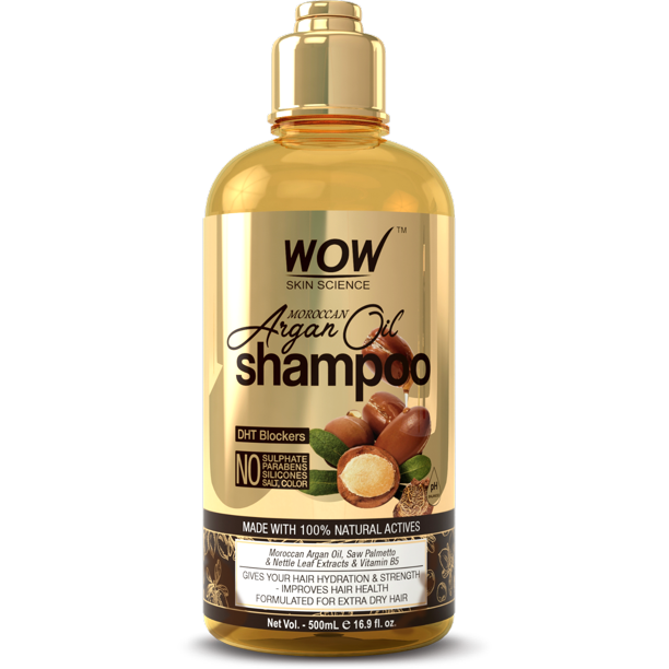 WOW Moroccan Argan Oil Shampoo - For Best Hair Growth Treatment - 16.9