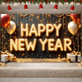 thumbnail image 3 of Balloon Design Happy New Year Banner Gift Box Glitter Decor Festive Backdrop for Holiday Party Event Celebration, 3 of 5