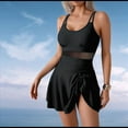 thumbnail image 5 of Swim Dresses for Women Tummy Control Bathing Suit Adjustable Straps Swim Dress Swimsuits Swimwear Skirt Black XL, 5 of 10