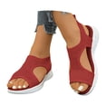 thumbnail image 3 of Ticikt Womens Comfortable Orthopedic Sandals Arch Support Ladies Walking Sport Athletic Sandals Open Toe Slip On 2 Inches Heel, 3 of 9
