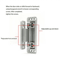 thumbnail image 2 of Hidden Door Hinges,2Packs Adjustable Hinges,110Lbs Load-Bearing,Heavy Duty Concealed Hinges for Secret, 2 of 4