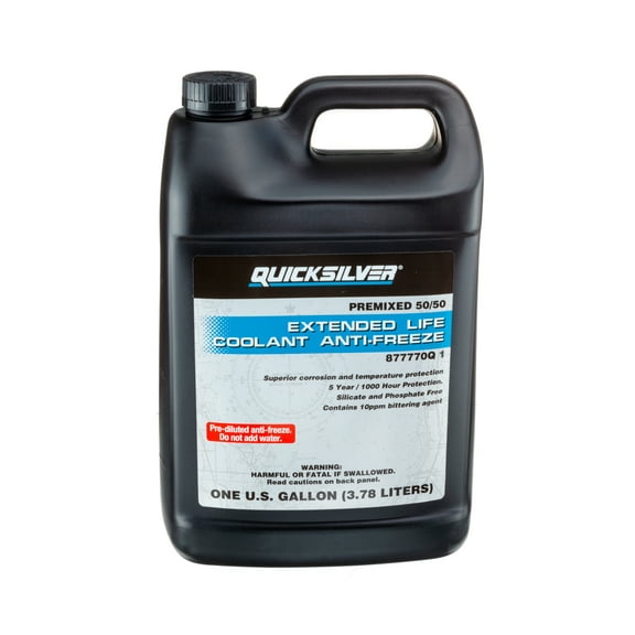 Quicksilver 877770Q1 Extended Life Coolant Anti-Freeze, Pre-Diluted 50/50, 1 Gallon