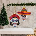 thumbnail image 3 of Kurt Adler Nobel Gems Collection Glass Christmas Ornament, Day of The Dead Sugar Skulls (2-Piece Set), 3 of 3