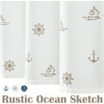 thumbnail image 5 of Tan and White Shower Curtain Nautical Simple Fabric Shower Curtain for Bathroom Ocean Theme Sailboat Waterproof in Bath 72x72 inches Shower Curtains Set with Curtain Hooks, 5 of 6