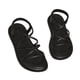 thumbnail image 3 of Sandalias de mujer con correa cruzada para evitar resbalones, suela gruesa, ligeras, informales, para verano, playa, diario, negro 38, 3 of 12