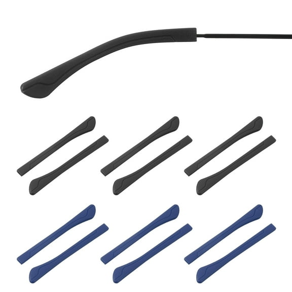 Uxcell 6 Pairs Eye Glass Replacement Temples, Silicone Anti-Slip Eyeglass End Tips Glasses Retainers Fits 1x2mm for Rectangle Thin Metal Eyeglass Sunglasses Temple, Black/Brown