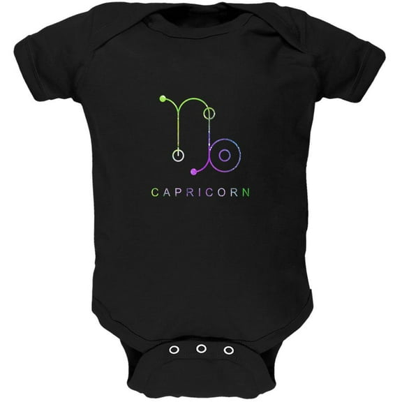 Sacred Zodiac Capricorn Soft Baby One Piece Black 3-6 M