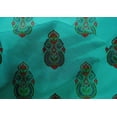 thumbnail image 4 of oneOone Cotton Silk Turquoise Blue Fabric Floral & Paisley Block Diy Clothing Quilting Fabric Print Fabric By Yard 42 Inch Wide, 4 of 4