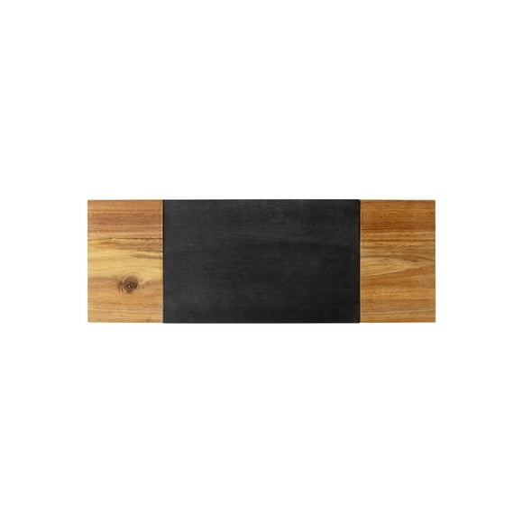 Cathy's Concepts Planche de Charcuterie Personnalisée Ardoise & Acacia, Noir