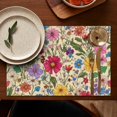 thumbnail image 5 of Pioneer Flower Floral Print Pattern Summer Placemats Table Placemats Set Of 4-Linen Kitchen Washable Placemats Table Mats 12x18 Inch Non-Slip Heat Resistant, 5 of 6