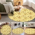 thumbnail image 5 of Round Rug 6Ft Washable Non-Slip, Summer Bees Circle Area Rugs for Living Room Bedroom, Pastoral Garden Yellow Honey Watercolor Indoor Floor Mats Carpet Runner for Home Decor Aesthetic, 5 of 8