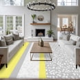 thumbnail image 4 of Abstract Yellow Washable Living Room Rugs 6'x9', Grey Stripes Floral Plant Modern Vintage Low Pile Throw Large Area Rug Non-Slip Sturdy Edge Binding Carpet for Dining Room Kitchen Office, 4 of 9