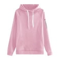 thumbnail image 4 of Fiaer,Women's Oversized Long Hoodies,Womens Loose Fit Fashion Solid Color Drawstring Hooded Sweatshirts with Zipper Pocket Pink XL, 4 of 4