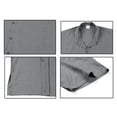 thumbnail image 4 of HAPPY BAY Men's Beach Summer Button Down Short Sleeve Untucked Casual Shirt With Pocket Solid Oxford Shirts for Men XL Ash Silver_AE38, 4 of 4
