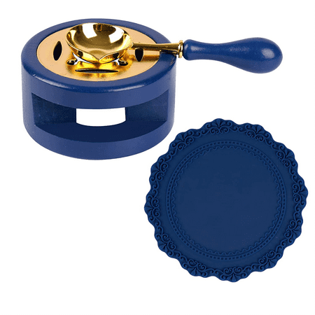 

Wax Seal Kit Wax Seal Furnace with Wax Seal Spoon and Wax Seal Silicone Pad for Melting Wax Seal Beads Blue