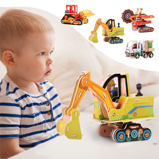 onlyliua Liquidación de Ahorro de Verano Rompecabezas de Madera para Educación Temprana para Niños, Rompecabezas Tridimensional 3D para Armar Uncoche