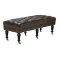thumbnail image 3 of Henley 50 inch Wide Traditional Rectangle Tufted Ottoman Bench in Distressed Brown Bonded Leather, 3 of 6