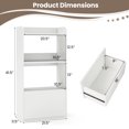 thumbnail image 3 of Gymax 2PCS Bookcase w/ Drawer 3-Tier Open Shelf Anti-Toppling Kits for Living Room White, 3 of 10