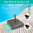 thumbnail image 6 of BPS Heavy Duty Fillable Patio Umbrella Base with 4 Wheels, 2 Locks and Adjustable Knob - Brown, 6 of 10